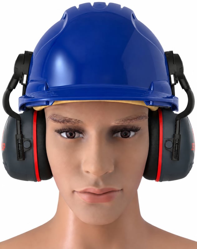 Jsp Evo3 Blue Vented Hard Hat With Sonis 3 Helmet Mounted Ear Defenders - [IH-EVO3BLSONIS3]