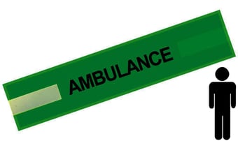 Picture of Green - Mens Pre Printed Arm band - Ambulance - 10cm x 55cm - Single - [IH-ARMBAND-G-AMB-B]