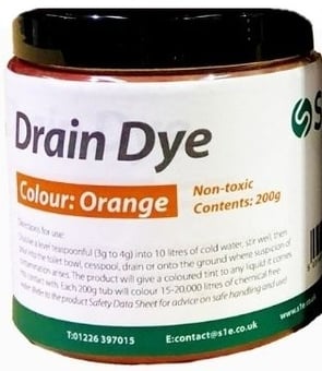 picture of S1E Drain Tracing Dye 200g - Orange - [S1-DTD-ORANGE] - (LP)
