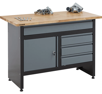 picture of BiGDUG Garage Drawer Cabinet Workbench - 842h x 1200w x 600d mm - 4x Drawer & 1 Cupboard - [BDU-GLWB121] - (LP)