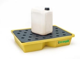picture of Ecospill 40L Recycled PE Spill Tray with Grate - Drum Not Included - [EC-R3340806]