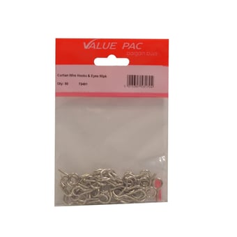 picture of Value Pack - Curtain Wire Hooks and Eyes - Pack of 40 - [CI-72491]