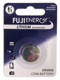 picture of Fuji Energy Lithium CR2025 Coin Cell - Pack of 1 - [BRH-CR2025FUEB1]