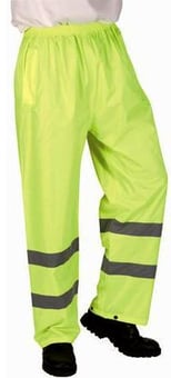 Picture of Hi Vis PVC/NYLON Over- Yellow Trousers MID LEG BAND - One Length - ST-18542