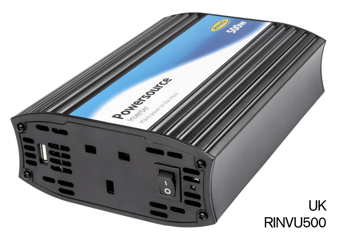 picture of RING - PowerSource 500W 12V DC Compact Inverter - With USB - [RA-RINVU500]