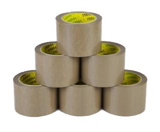 Picture of Brown Buff Tape - 48mm x 40m - Resistant to Diluted Acids and Alkalies - Pack of 6 Rolls - [AF-5010003280403]