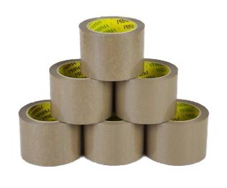 Picture of Brown Buff Tape - 48mm x 40m - Resistant to Diluted Acids and Alkalies - Pack of 6 Rolls - [AF-5010003280403] - (DISC-W)