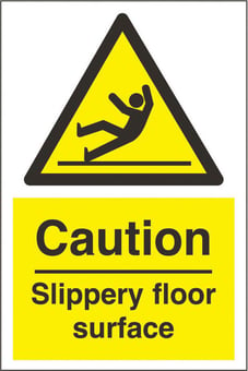 picture of Caution Slippery Floor Surface Sign - 200 x 300Hmm - Rigid Plastic - [AS-WA39-RP]
