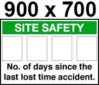 picture of Site Safety Days Since Accident Sign - 900mm x 700mm - AS-BASE9