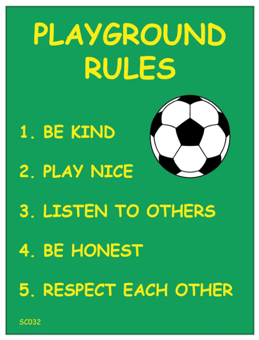 Picture of SC032 Playground Rules Be Kind Sign Sticker/Sav - PWD-SC032-SAV - (LP)