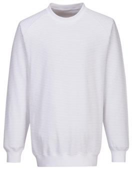 picture of Portwest - Anti-Static ESD Sweatshirt - White - Carbon Fibre - 300g - PW-AS24WHR