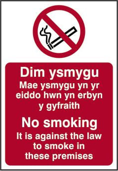 picture of Spectrum No Smoking It Is Against Welsh / English – SAV 160 x 230mm - SCXO-CI-11870