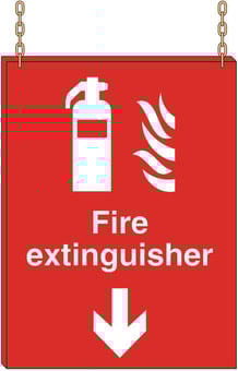 Picture of Hanging Fire Extinguisher Sign - 400 x 600Hmm - 3mm Foamex - WITHOUT Holes for Chains - Fittings and Chains Sold Separately - [AS-HA1-FOAM]