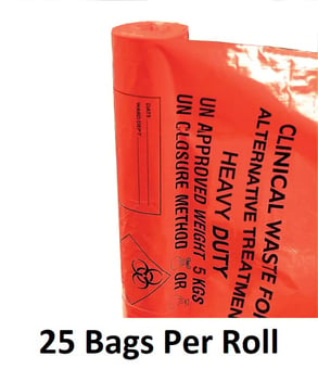 picture of Heavy Duty Clinical Waste Sacks on a Roll Orange - 90L/10kg - [BM-AT25/M085]