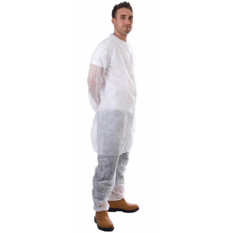 picture of Supertouch - Non-woven Coat with Velcro - White - ST-17201-7