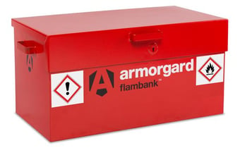 picture of ArmorGard - FlamBank FB1 - Hazardous & Flammable Materials Vanbox - Internal Dimensions 895mm x 470mm × 465mm - 60L Sump Capacity - [AG-FB1]