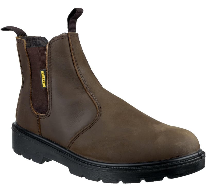 picture of Amblers FS128 Hardwearing Pull On Brown Safety Dealer Boot SBP SRC - FS-15890-20755