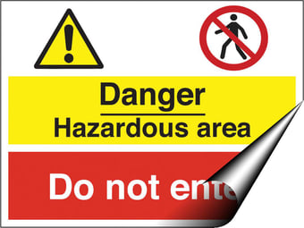 picture of Danger Hazardous Area Do Not Enter Sign - 400 X 300Hmm - Self Adhesive Vinyl - [AS-MU21A-SAV]
