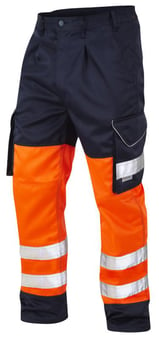 Picture of Bideford - Hi-Vis Orange/Navy Poly/Cotton Cargo Trouser - Regular Leg - LE-CT01-O/NV-R - (PS)