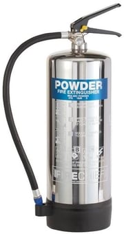 Picture of Firechief Elite 6kg ABC Powder Polished Stainless Steel Fire Extinguisher & Bracket - [HS-PXP6]