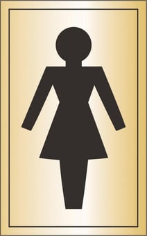 picture of Prestige Ladies Toilet Man Sign LARGE - Gold Effect - 125 x 200Hmm - 1.5mm Aluminium - [AS-GOLD28A-ALU]