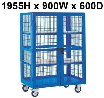picture of QMP Boxwell Trolley With Doors - Dark Blue - Plywood - 1955H x 900W x 600D - [QM-XD199060PBXX] - (LP)
