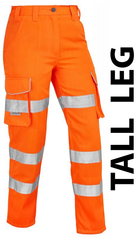 picture of Pennymoor - Class 2 Ladies Poly-Cotton Orange Cargo Trouser - Tall Leg - Conforms to EN ISO 20471 And RIS-3279-TOM - LE-CL01-O-T