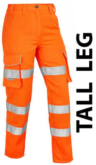 picture of Pennymoor - Class 2 Ladies Poly-Cotton Orange Cargo Trouser - Tall Leg - LE-CL01-O-T