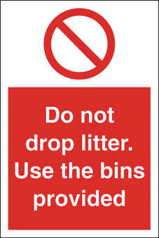 Picture of Do Not Drop Litter Sign - 200 x 300Hmm - Rigid Plastic - [AS-PR151-RP]