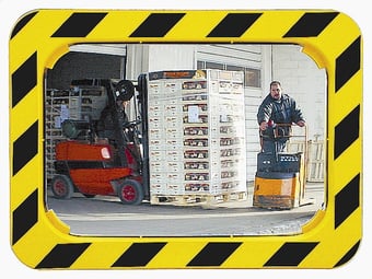 Picture of INDUSTRIAL SAFETY MIRROR - P.A.S - 600 x 400mm - Yellow / Black - To View 2 Directions - 5 Year Guarantee - [VL-984]