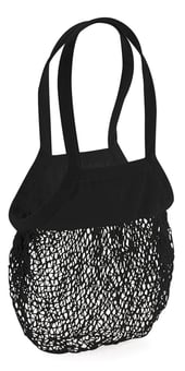 picture of Westford Mill Organic Cotton Mesh Grocery Bag - Black - [BT-W150-BLK]