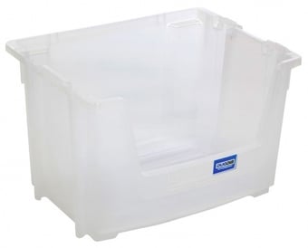 picture of BiGDUG Large Plastic Stacking Pick Bin - 320h x 495w x 370d mm - 50L - Clear - [BDU-54SBC] - (LP)