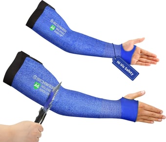 picture of Schwer Cut Resistant F Arm Sleeves - 18 Inch - Blue - Pair - [CAS-S902] 