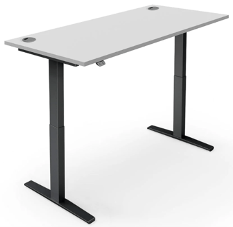 picture of Yo-Yo DESK PRO 2 Black Frame with Light Grey Desk Top - YYO-YD-PRO-2-B/1200700GRY