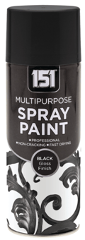 picture of 151 Multipurpose Spray Paint Black Gloss 400ml - [ON5-TAR024]