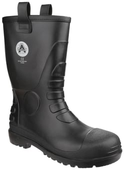 picture of Amblers FS90 Waterproof PVC Pull on Black Safety Rigger Boots S5 SRA - FS-24926-41229
