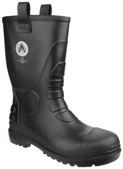 Picture of Amblers FS90 Waterproof PVC Pull on Black Safety Rigger Boots S5 SRA - FS-24926-41229