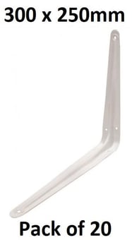 picture of White London Type Shelf Bracket - 300 x 250mm (12"x10") - Pack of 20 - [CI-CJ113L]