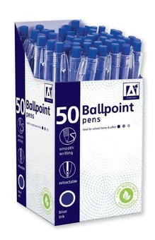 Picture of Pack of 50 - Retractable Ballpoint Pens - Blue Ink - [PD-REBA]