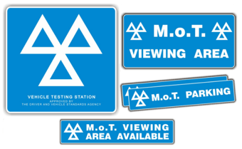 Picture of MOT Sign Pack - DVSA Acceptable Minimum Requirement - [PSO-MSP-APK]