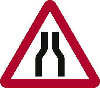 Picture of Spectrum 600mm Tri. Temporary Sign - Road Narrows Both Lanes - [SCXO-CI-13133-1]