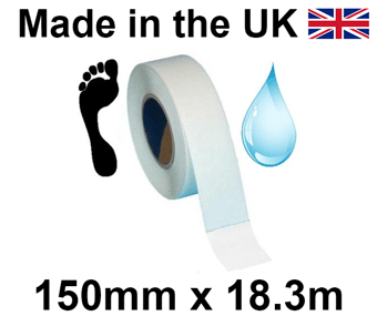 picture of Clear Aqua Safe Anti-Slip Self Adhesive Tape - 150mm x 18.3m Roll - [HE-H3405C-(150)]