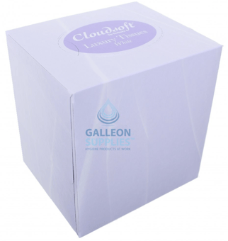 picture of Galleon - Cloudsoft Facial Tissues - 2 Ply White - 21cm x 20cm - 70 Tissues Per Box - 24 Boxes - [GU-TIS1125]