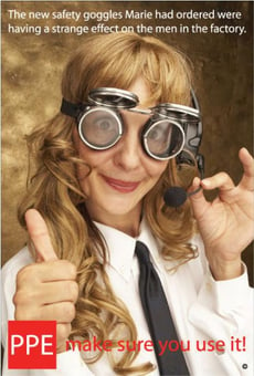 Picture of The New Safety Goggles Marie Had Ordered Were Having A Strange Effect On The Men In The Factory Poster - 525 x 775Hmm - Encapsulated - [AS-POS69]