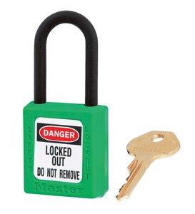 picture of Masterlock - Zenex 406 Non-Conductive Composite Lock-Out Padlock - Green - With One Unique Key - [MA-406GRN]