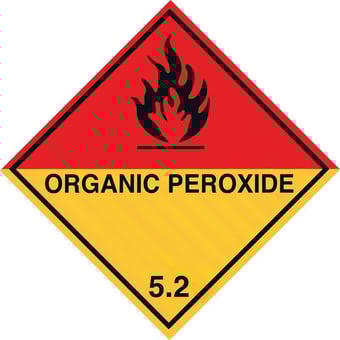Picture of UN Hazard Warning Diamond Label Self Adhesive Placard - ORGANIC PEROXIDE (Class 5.2) - [HZ-HZ511]