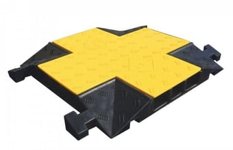 Picture of TRAFFIC-LINE Cable/Hose Protection Ramp Large - Crossover Section - 597 x 740 x 75mm Black/Yellow - [MV-279.24.311]