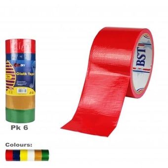 Picture of Self Adhesive - 48mm x 10m - Pack of 6 Multicolour Cloth Tapes - [BA-BS3615]