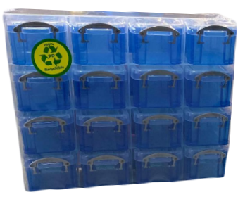 picture of Plastic Transparent Blue Really Useful 0.14 litre Organiser Pack - UB-OPB014-TBlue