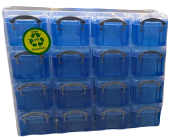 Picture of Plastic Transparent Blue Really Useful 0.14 litre Organiser Pack - UB-OPB014-TBlue